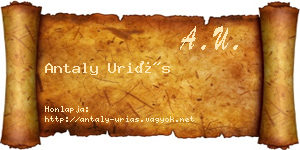 Antaly Uriás névjegykártya